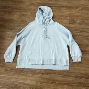 PINK Victoria's Secret Light Blue Zip-Up Hoodie Sweater